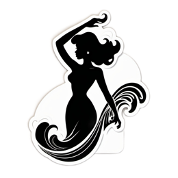 sticker mermaid SVG PNG design with clean design elements