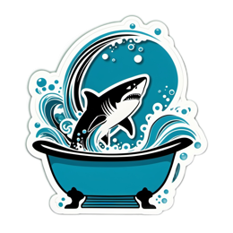 shark bath SVG PNG design with clean design elements