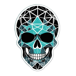 skull geometric SVG PNG design with clean design elements