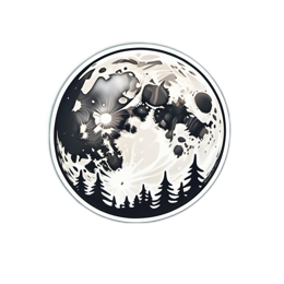 moon forest SVG PNG design with clean design elements