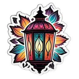 lantern leaves floral SVG PNG design with clean design elements, orange and pink floral elements