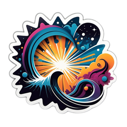 vibrant cosmic waves SVG PNG design with clean design elements