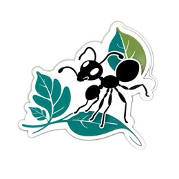 ants leaves SVG PNG design with clean design elements, black and green floral elements