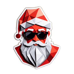 santa sunglasses SVG PNG design with clean design elements