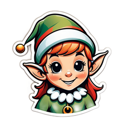 elf character sticker SVG PNG design with clean design elements