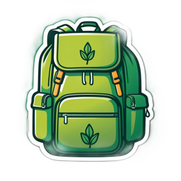 backpack green SVG PNG design with clean design elements