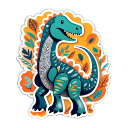 armored dinosaur leaf pattern SVG PNG design with clean design elements
