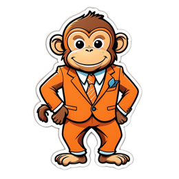 cartoon monkey suit SVG PNG design with clean design elements