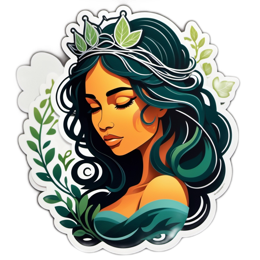 beautiful woman nature floral SVG PNG design with clean design elements, orange and red floral elements