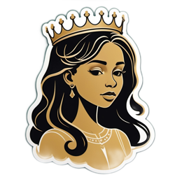 queen gold sticker SVG PNG design