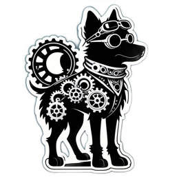 fantasy steampunk dog SVG PNG design with clean design elements