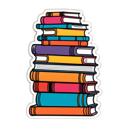 books stack colorful SVG PNG design