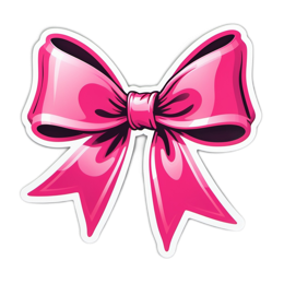 pink bow sticker SVG PNG design with clean design elements