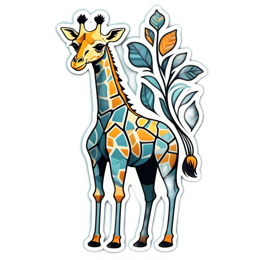 giraffe illustration SVG PNG design with clean design elements