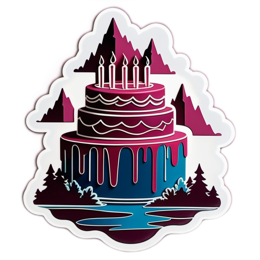 birthday cake mountains SVG PNG design
