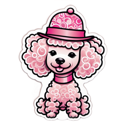 sticker poodle hat SVG PNG design with clean design elements