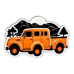 vintage truck mountains SVG PNG design with clean design elements