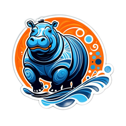 hippo playful SVG PNG design with clean design elements