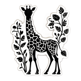 giraffe stickers SVG PNG design with clean design elements