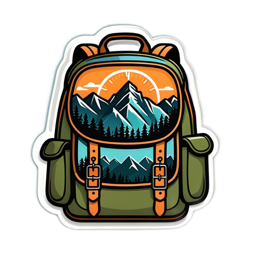 travel backpack mountains SVG PNG design with clean design elements