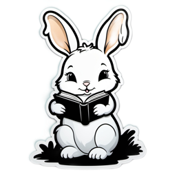 reading bunny SVG PNG design with clean design elements