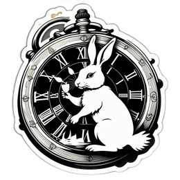 rabbit clock whimsical SVG PNG design with clean design elements