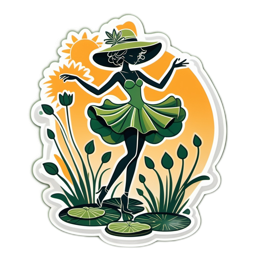 dancer nature floral SVG PNG design with red and green floral elements