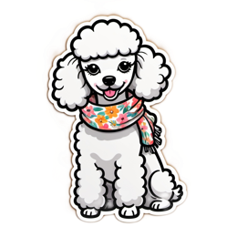 dog sticker floral SVG PNG design with white and pink floral elements