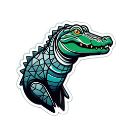 crocodile sticker SVG PNG design with clean design elements