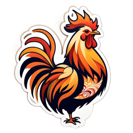rooster SVG PNG design with clean design elements