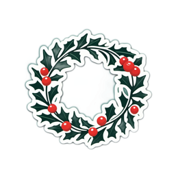 christmas wreath holly SVG PNG design with clean design elements, red and green floral elements