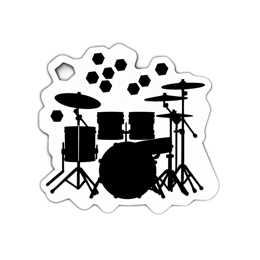 drums sticker SVG PNG design with clean design elements