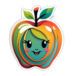 kawaii apple SVG PNG design