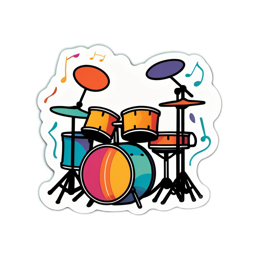 drumset music notes SVG PNG design with clean design elements