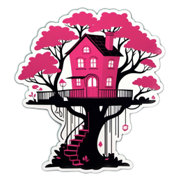 treehouse pink SVG PNG design with clean design elements
