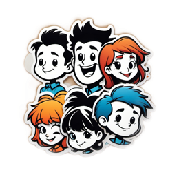stickers faces emotions SVG PNG design with clean design elements