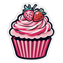 cupcake strawberries SVG PNG design