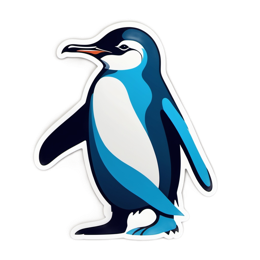 artistic penguin SVG PNG design with clean design elements