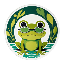 frog glasses SVG PNG design with clean design elements