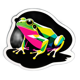 frog colorful SVG PNG design with clean design elements