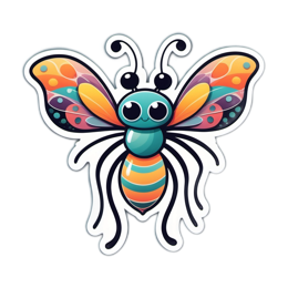 sticker colorful butterfly SVG PNG design with clean design elements