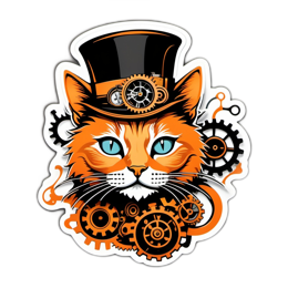 steampunk cat gear SVG PNG design
