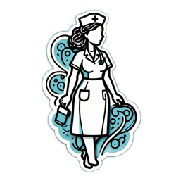 nurse sticker SVG PNG design with clean design elements