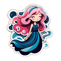 girl waves SVG PNG design