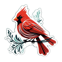 bird cardinal sticker SVG PNG design with clean design elements