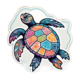 artistic colorful turtle SVG PNG design with clean design elements