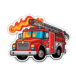 firetruck flames SVG PNG design with clean design elements