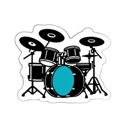 drums music sticker SVG PNG design with clean design elements