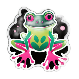 frog colorful sticker SVG PNG design with clean design elements