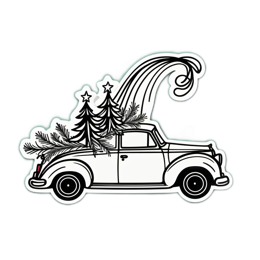 christmas trees sticker SVG PNG design with clean design elements